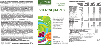 Vita Squares maisto papildai vaikams