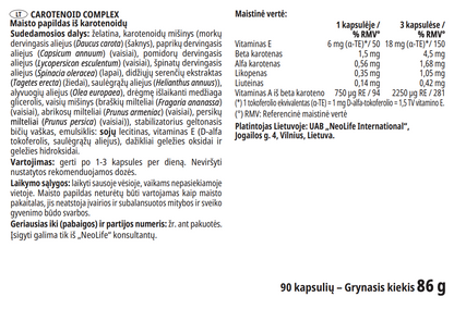 Carotenoid Complex, maisto papildas