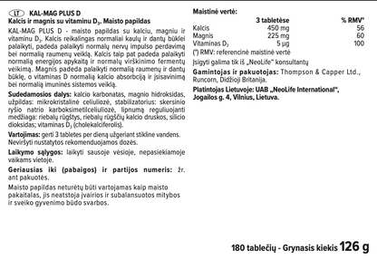 Kal-Mag- Plus D, mineralinis maisto papildas